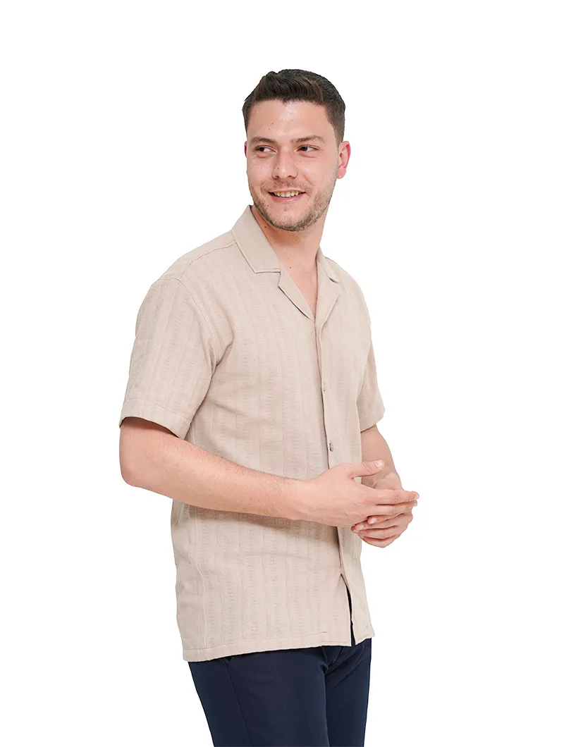 Chemise à manches courtes avec lin